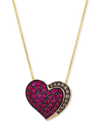 Подвеска-кулон Le Vian GODIVA x Le Vian Strawberry and Chocolate с рубином Passion и бриллиантом Chocolate в золоте 14k