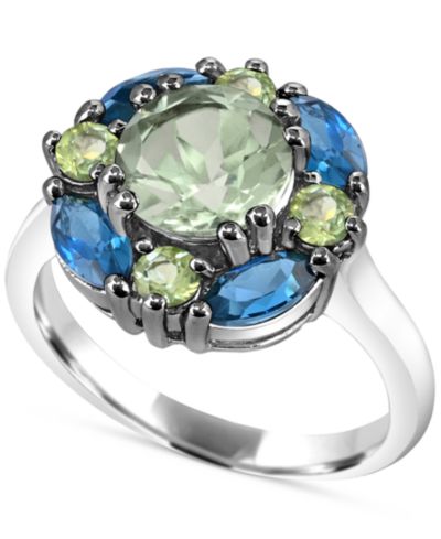 Multi-Gemstone Cluster Ring (3-5/8 ct. t.w.) in Sterling Silver