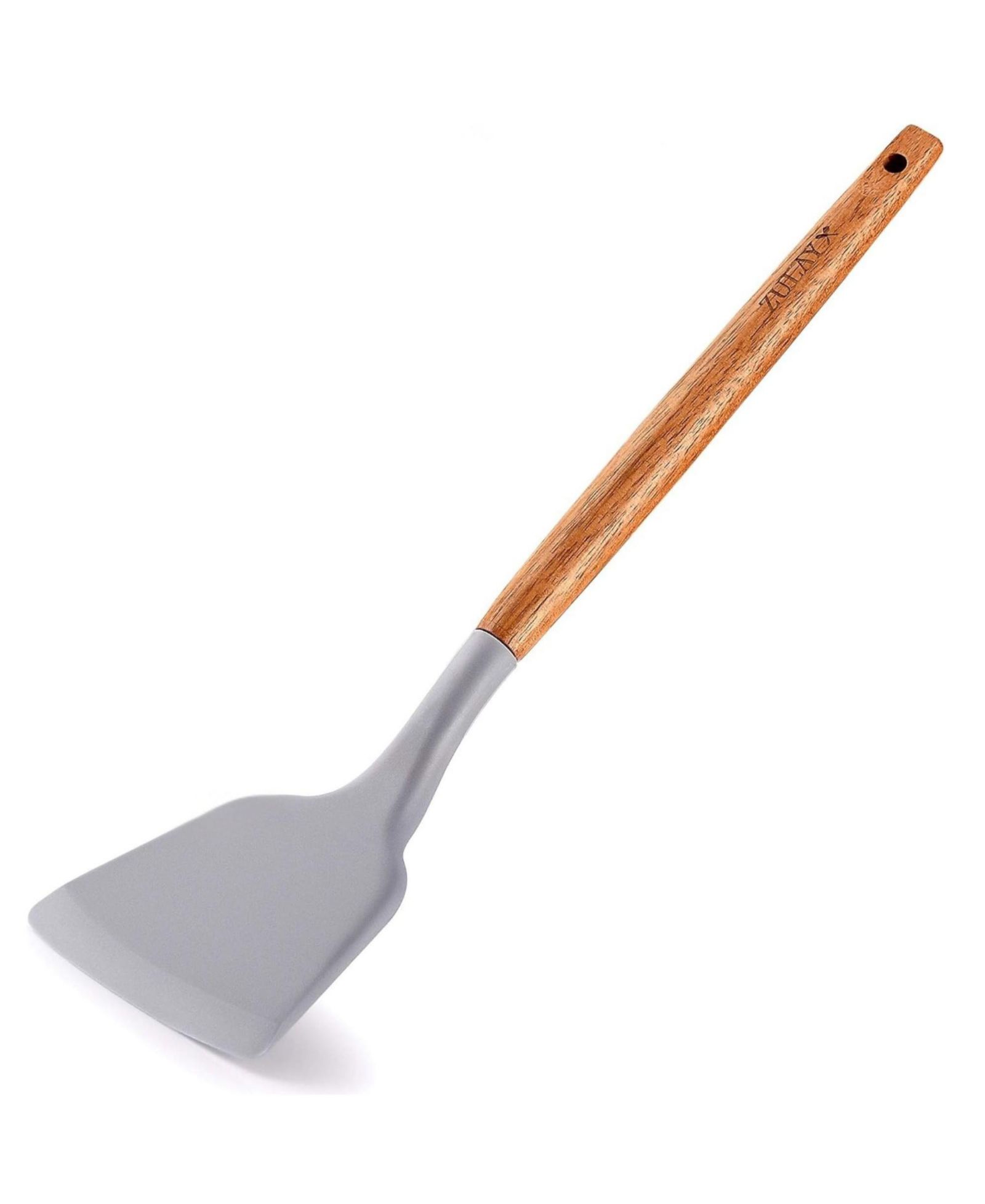 Zulay Kitchen Premium Wooden Handled Flexible Silicone Head Spatula (12.5 inches)