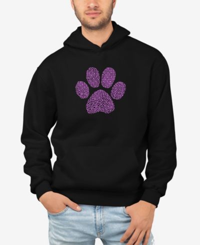 Мужская толстовка с капюшоном LA Pop Art XOXO Dog Paw Word Art