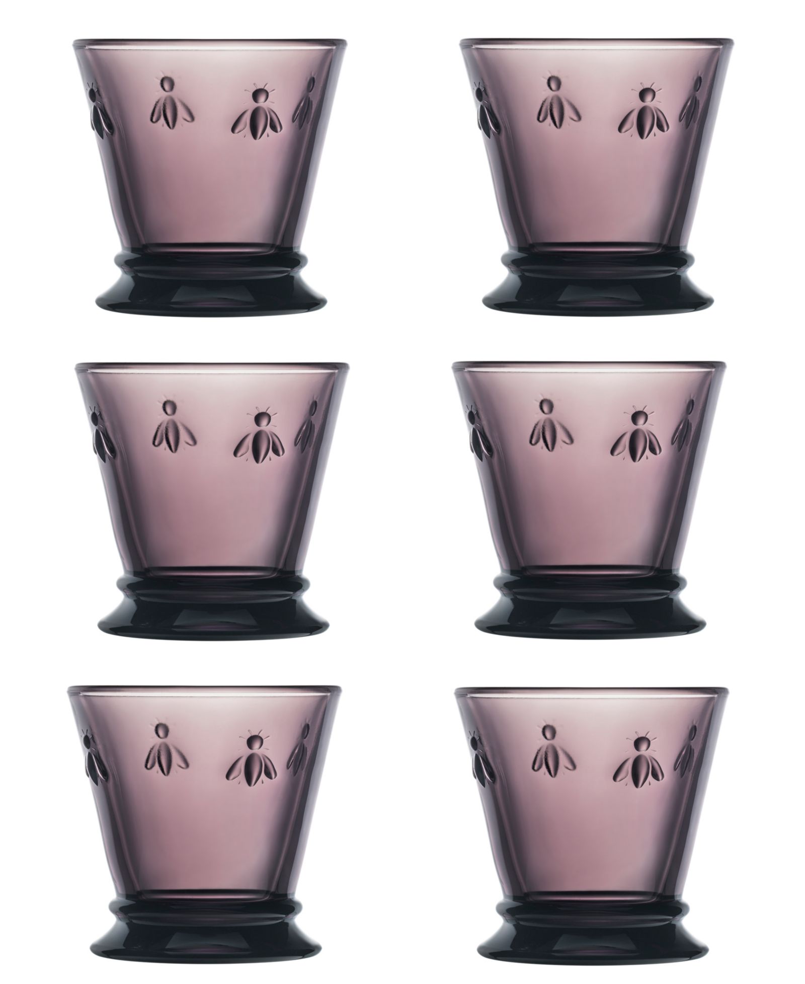 Набор стаканов La Rochère Napoleon Bee Aubergine 6-Piece, 10 oz