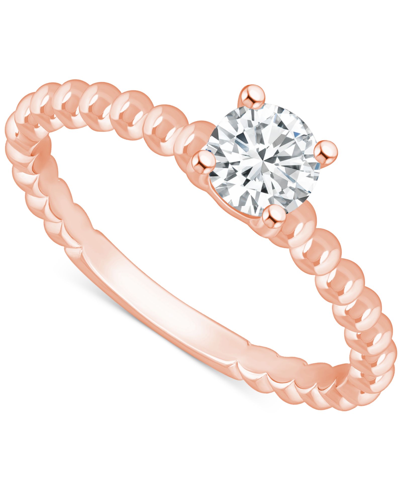 Помолвочное кольцо с бриллиантом (1/2 ct. t.w.) в белом, желтом или розовом золоте 14k