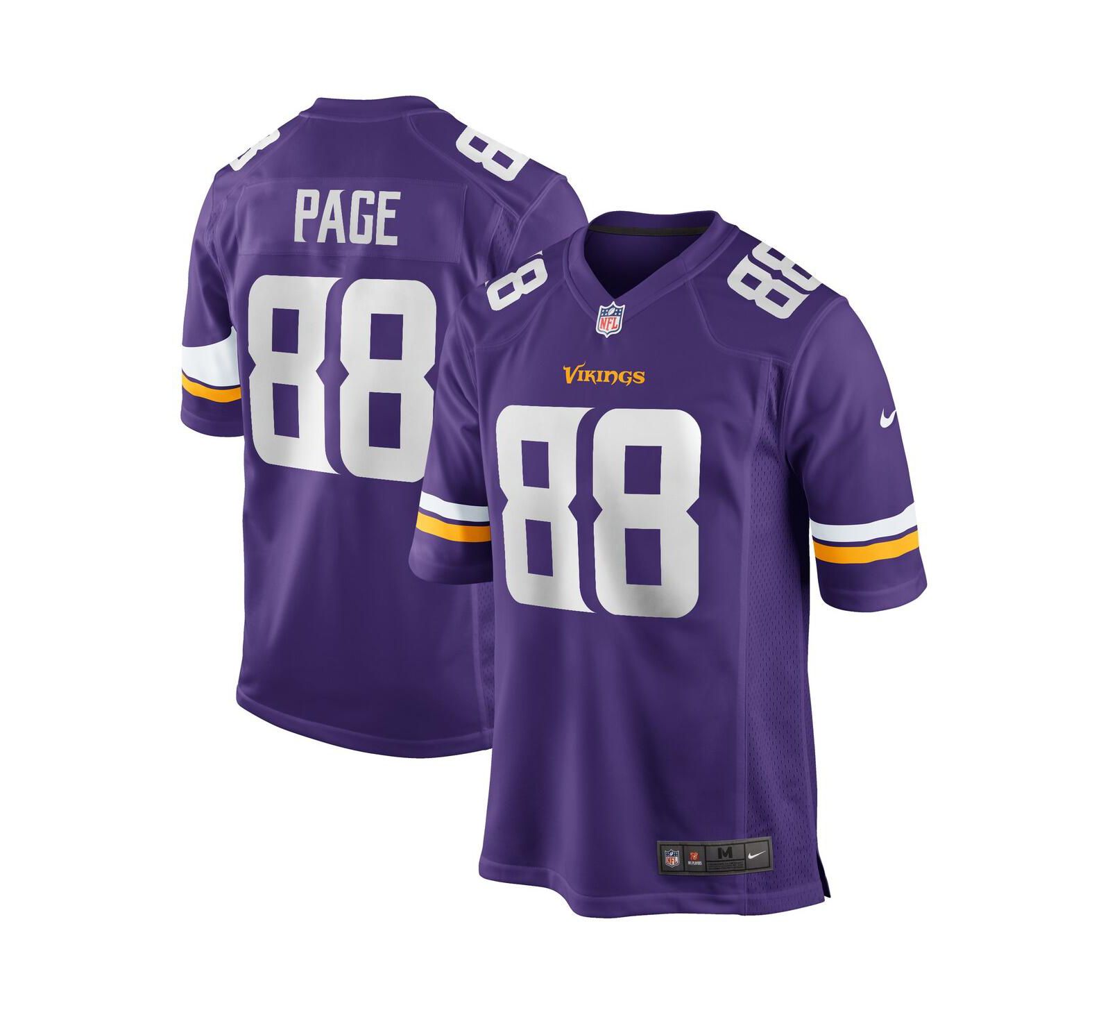 Nike Мужская джерси Minnesota Vikings Alan Page Purple, ретро-коллекция