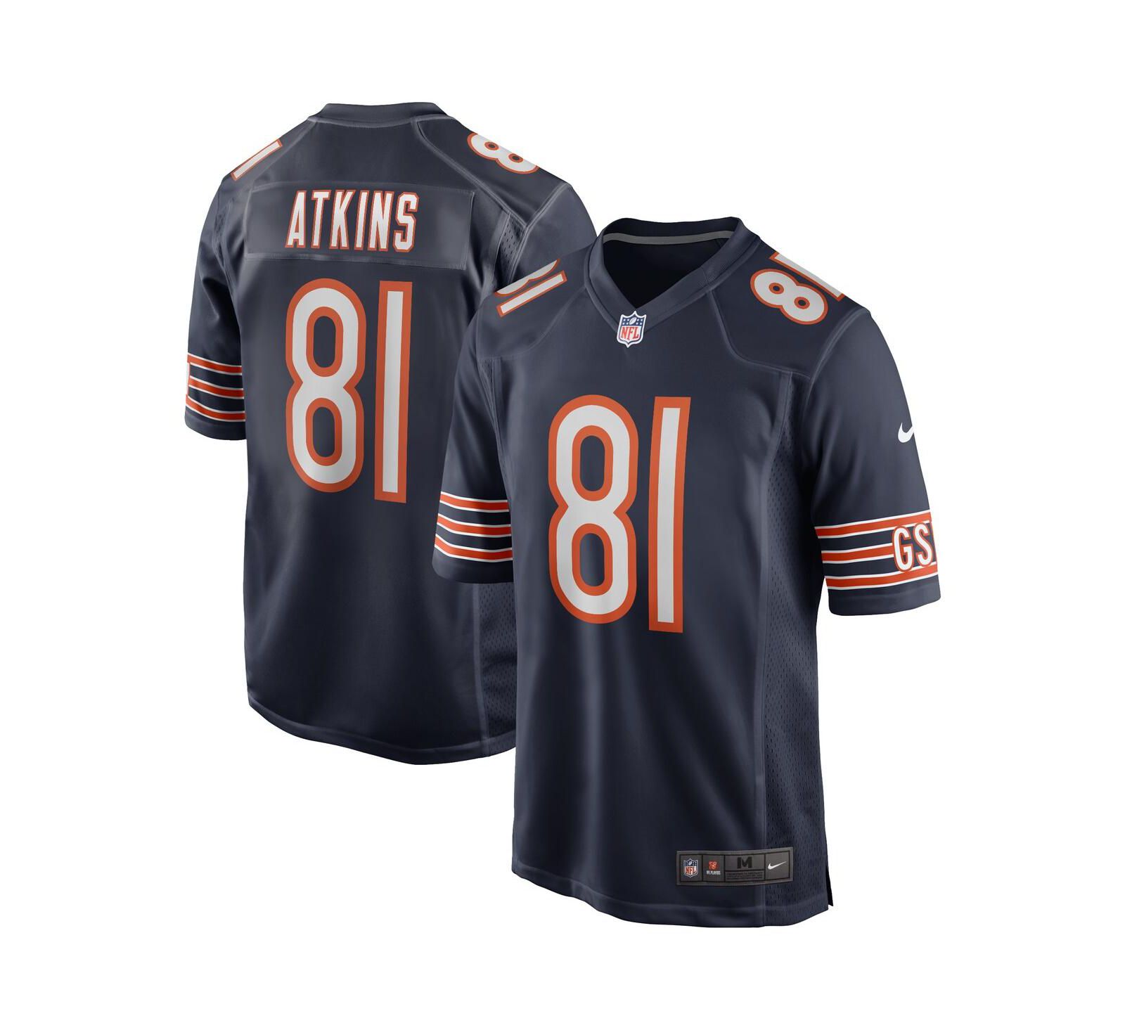 Мужская джерси Nike Doug Atkins Navy Chicago Bears
