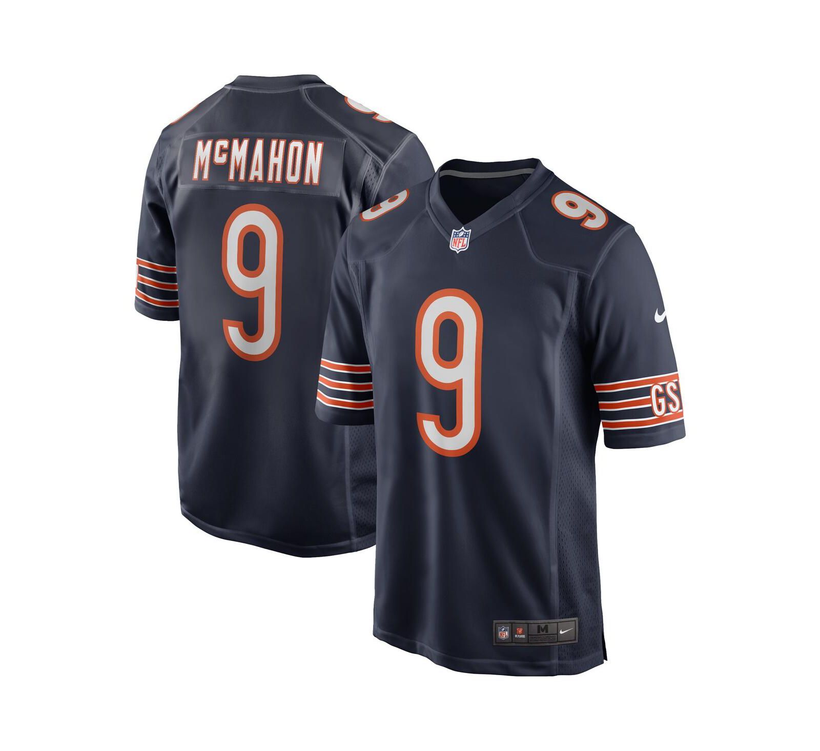 Мужская джерси Nike Jim McMahon Chicago Bears Game Retired Player темно-синего цвета