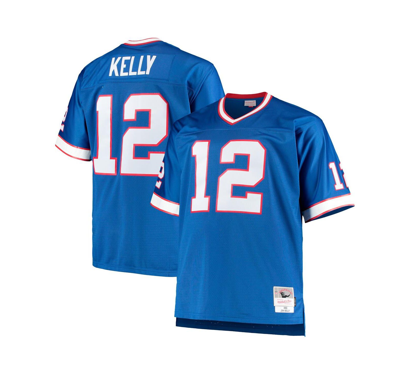 Мужская джерси Mitchell & Ness Jim Kelly Royal Buffalo Bills 1990 Retired Player Replica
