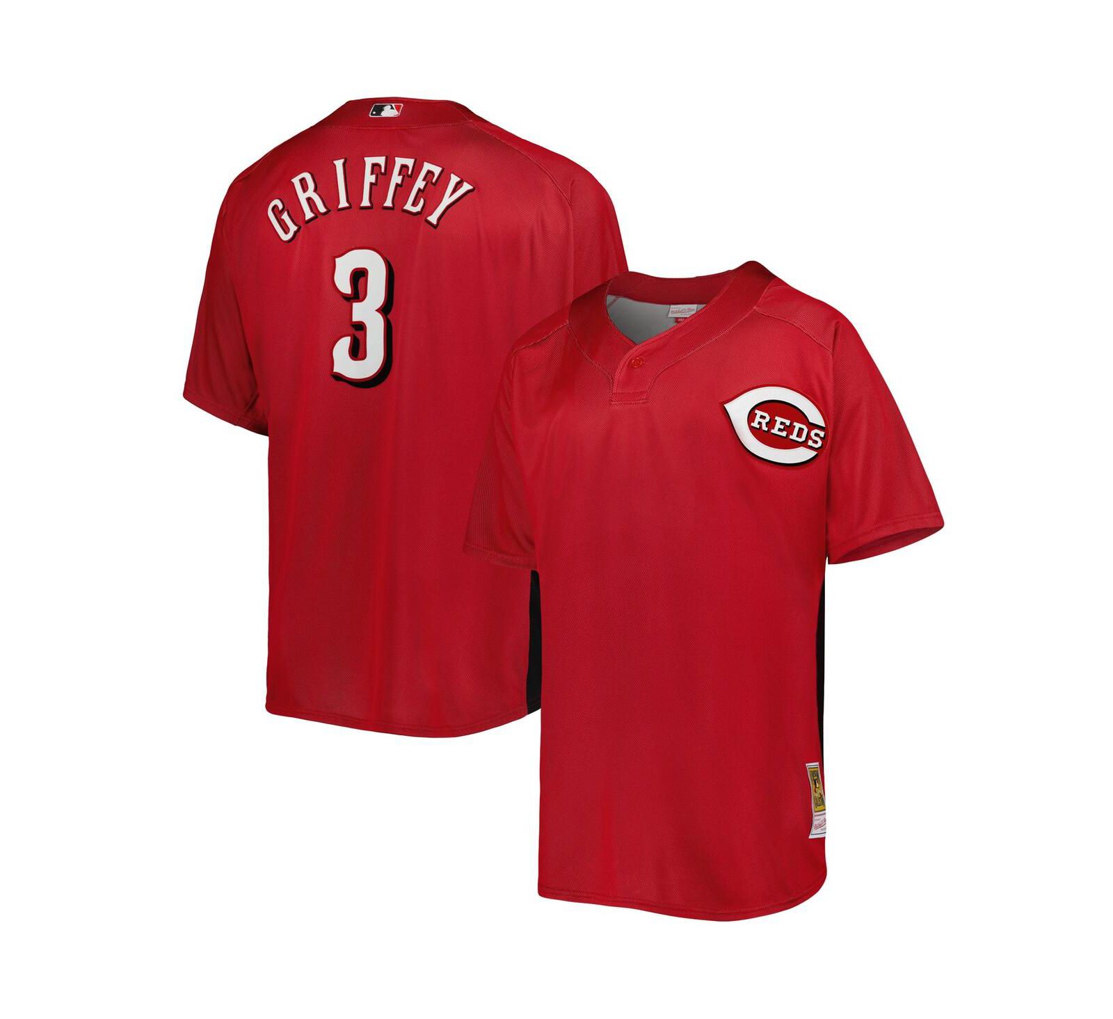 Мужская сетчатая джерси Mitchell & Ness Men's Ken Griffey Jr. Red Cincinnati Reds Cooperstown Collection Mesh Batting Practice