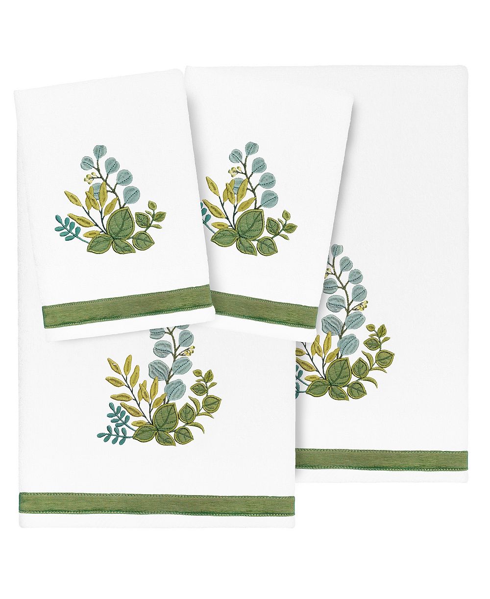 Linum Home Turkish Cotton Botanica Embellished 4-Pc. Bath Towel Set