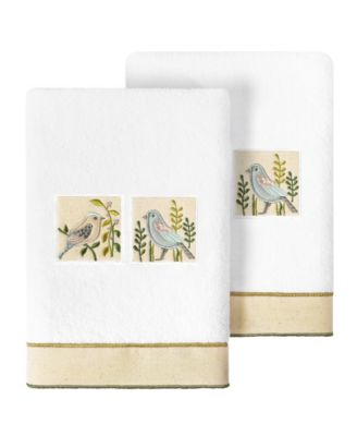 Linum Home Turkish Cotton Belinda Embellished 2-Pc. Hand Towel Set
