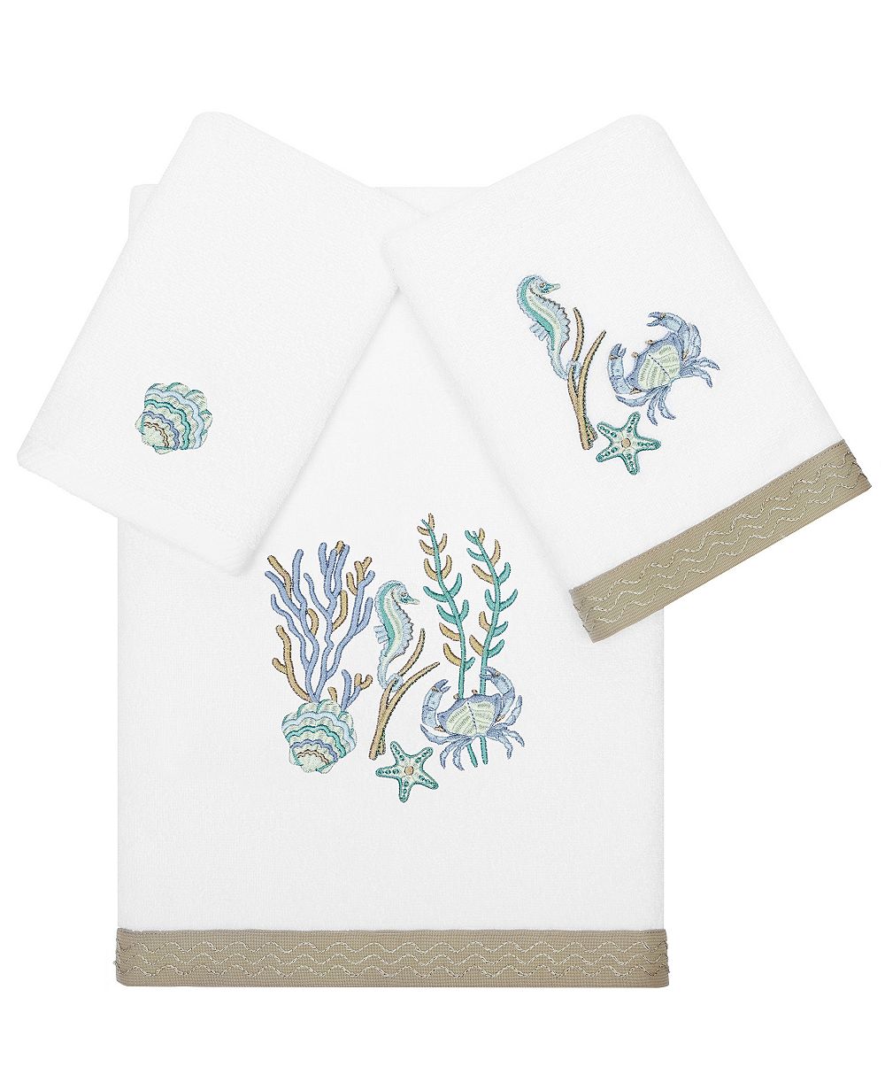 Linum Home Turkish Cotton Aaron Embellished 3-Pc. Bath Towel Set
