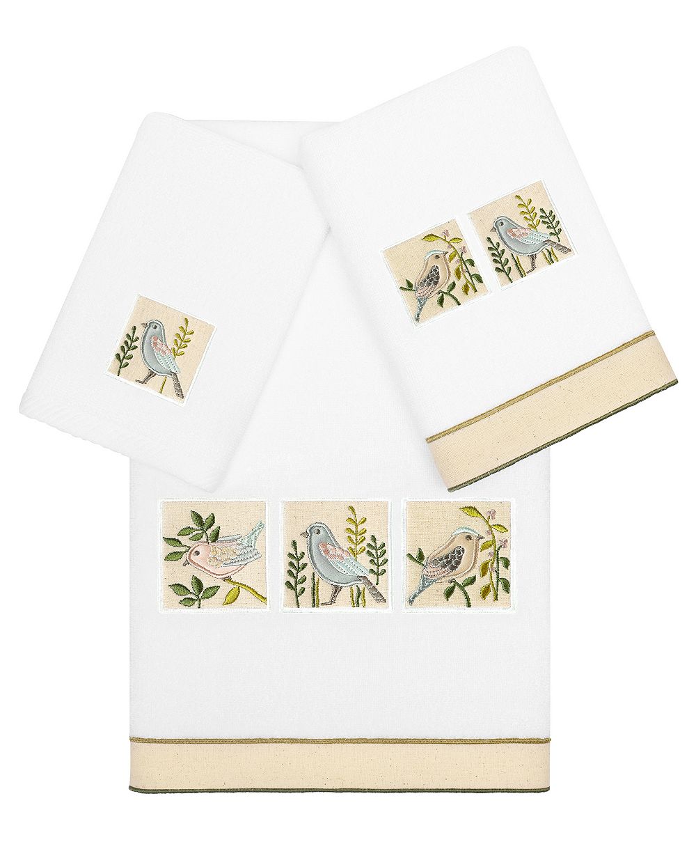 Linum Home Turkish Cotton Belinda Embellished 3-Pc. Bath Towel Set