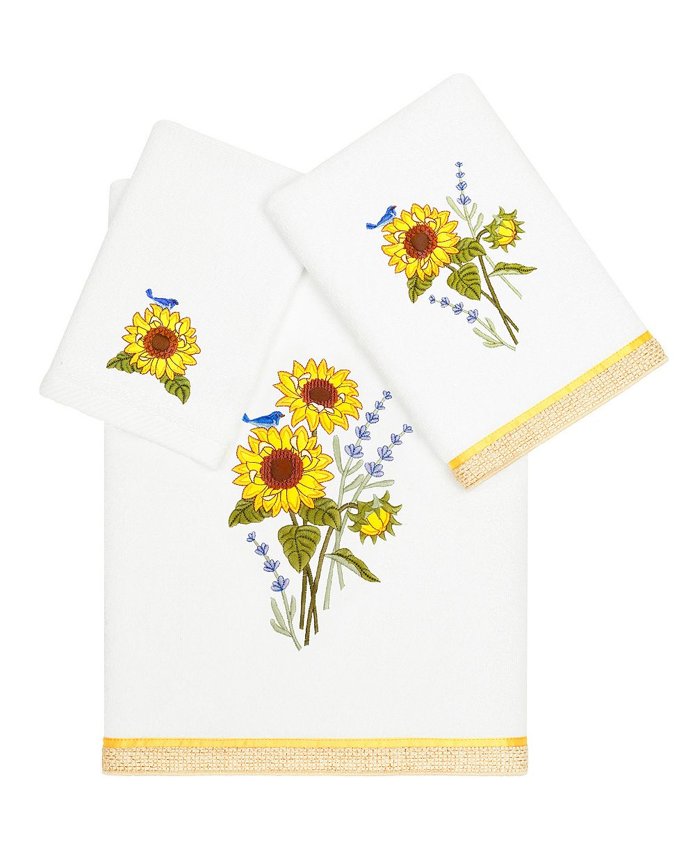 Linum Home Turkish Cotton Girasol Embellished 3-Pc. Bath Towel Set