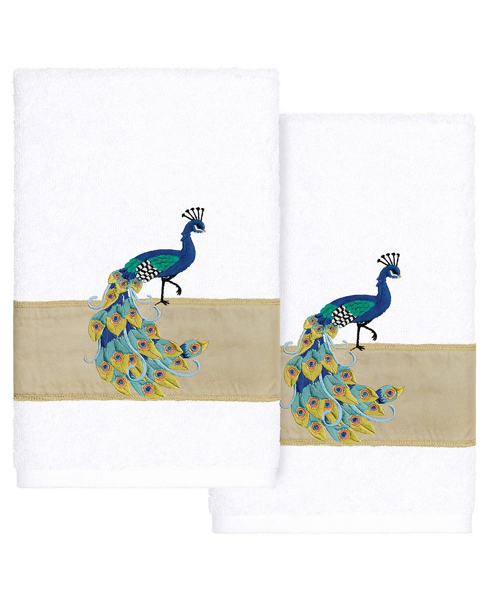 Linum Home Turkish Cotton Penelope Embellished 2-Pc. Hand Towel Set
