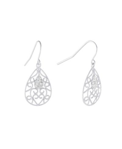 Giani Bernini серьги-капли Filigree с кристаллом в стерлинговом серебре