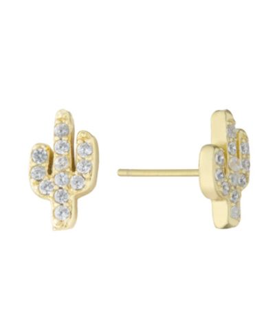 Giani Bernini Серьги-гвоздики с цирконом и позолотой 18K