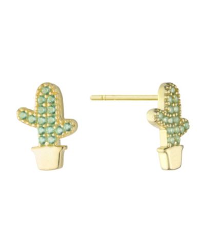 Серьги-гвоздики Giani Bernini Green Nano Stones (0.42 ct.t.w) в золотом покрытии 18K