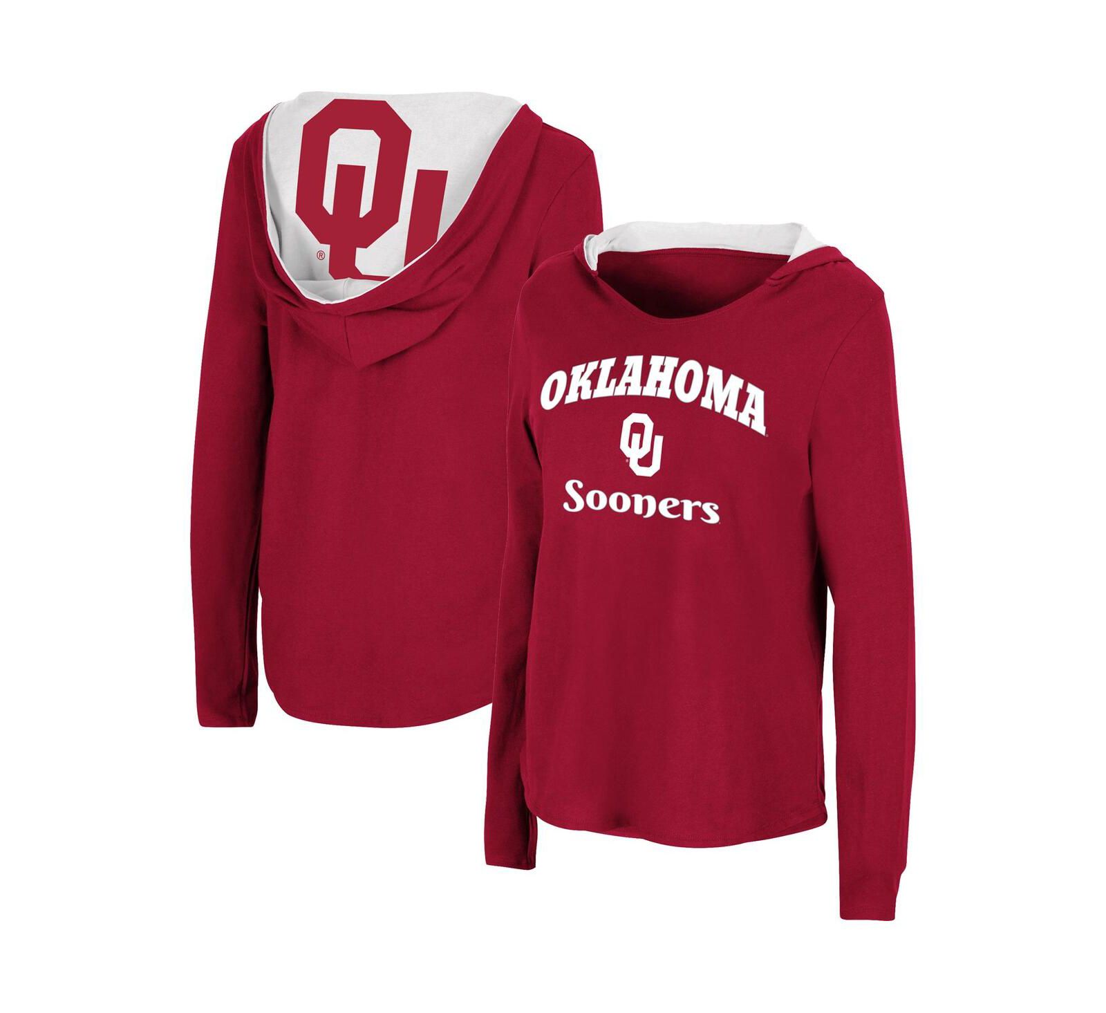 Женское худи Colosseum Crimson Oklahoma Sooners Catalina Long Sleeve T-shirt