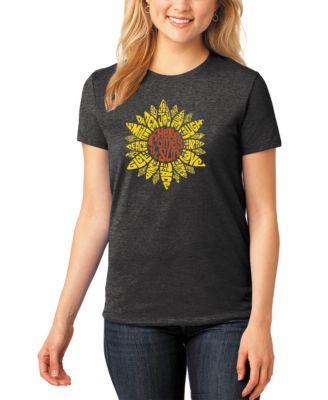 Женская футболка LA Pop Art с надписью Sunflower Word Art