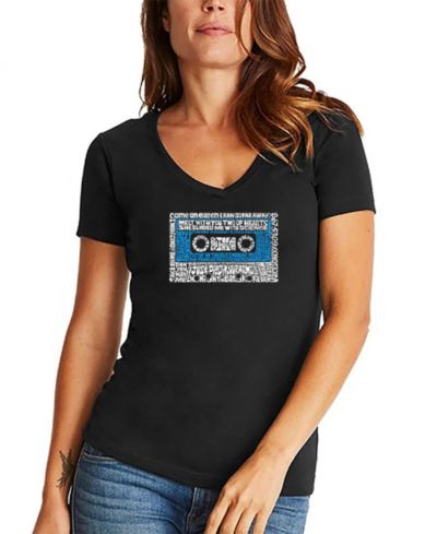 Женская футболка LA Pop Art 80s One Hit Wonders Word Art V-neck