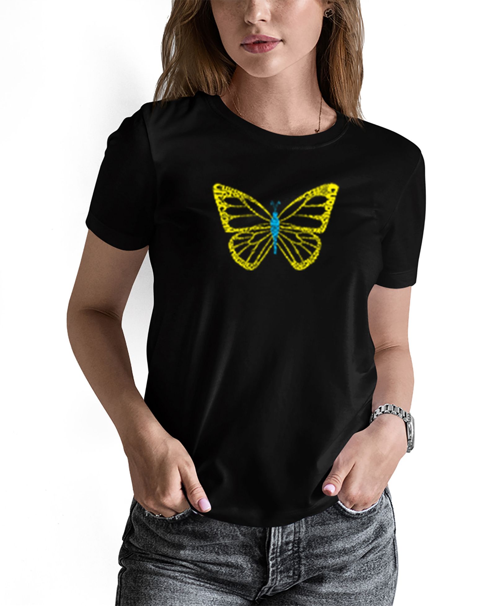 LA Pop Art Женская футболка с принтом Butterfly