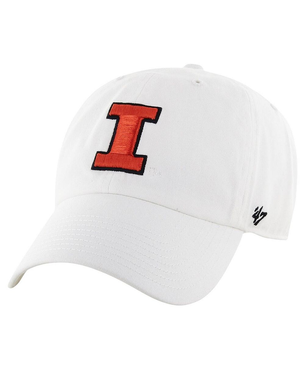 Мужская кепка '47 Brand White Distressed Illinois Fighting Illini Vintage-Like Clean Up Adjustable