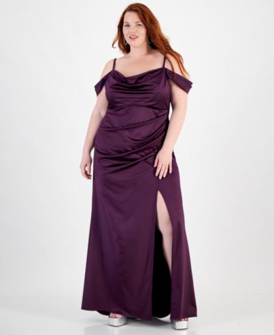Вечернее платье B Darlin Trendy Plus Size Off-The-Shoulder Satin
