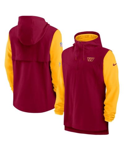 Men's Nike Burgundy, Gold Washington Commanders Sideline Player Quarter-zip Hoodie