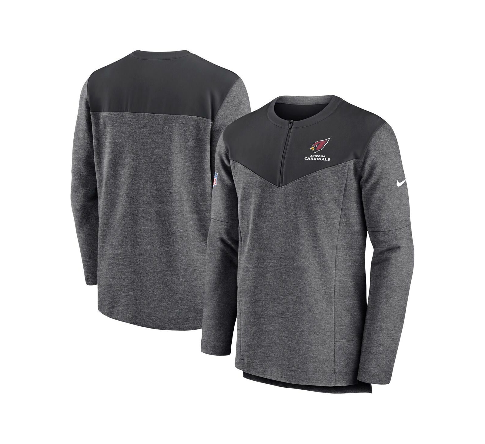 Men's Nike Charcoal Arizona Cardinals Sideline Lockup Performance Quarter-zip Jacket