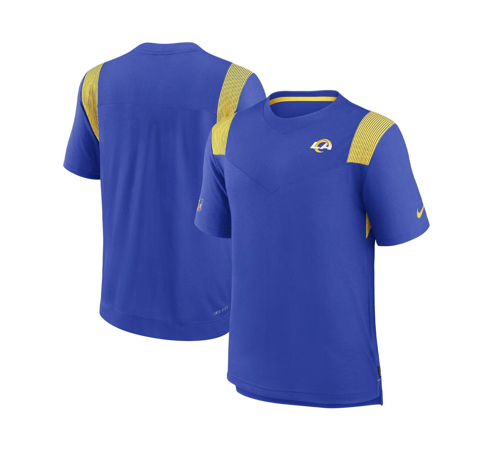 Men's Nike Royal Los Angeles Rams Sideline Tonal Logo Performance Player T-shirt