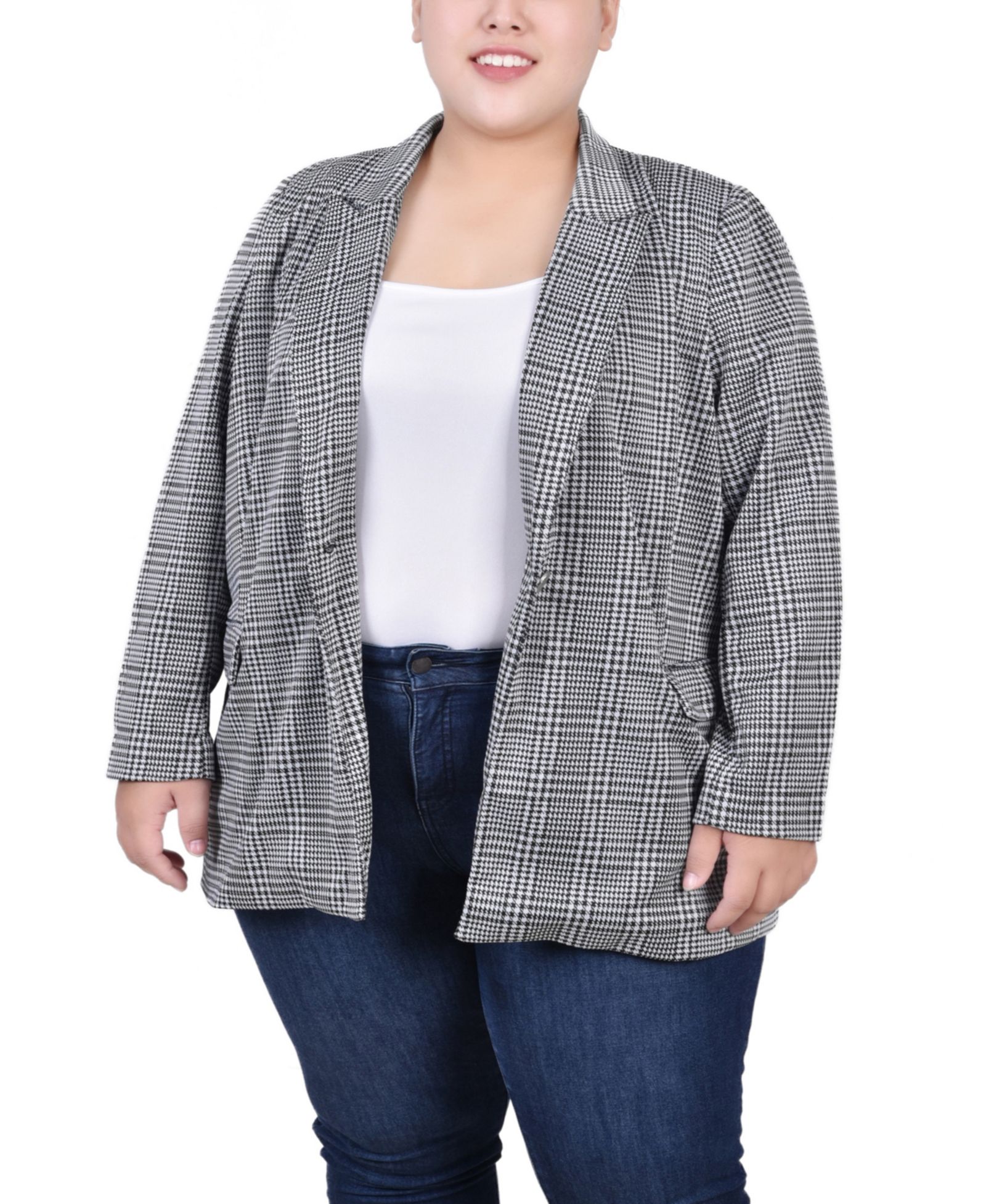 NY Collection Plus Size Long Sleeve Ponte жакет