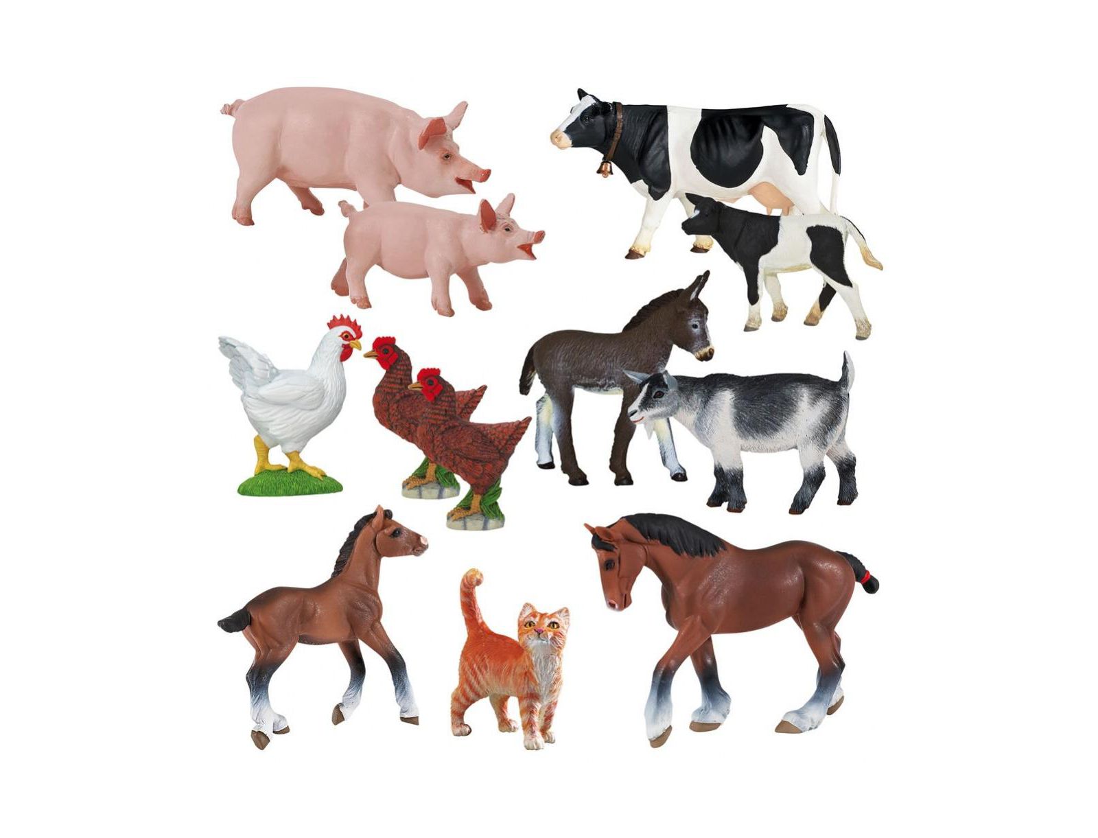 Набор фигурок животных Kaplan Early Learning Animals On the Farm, 12 шт
