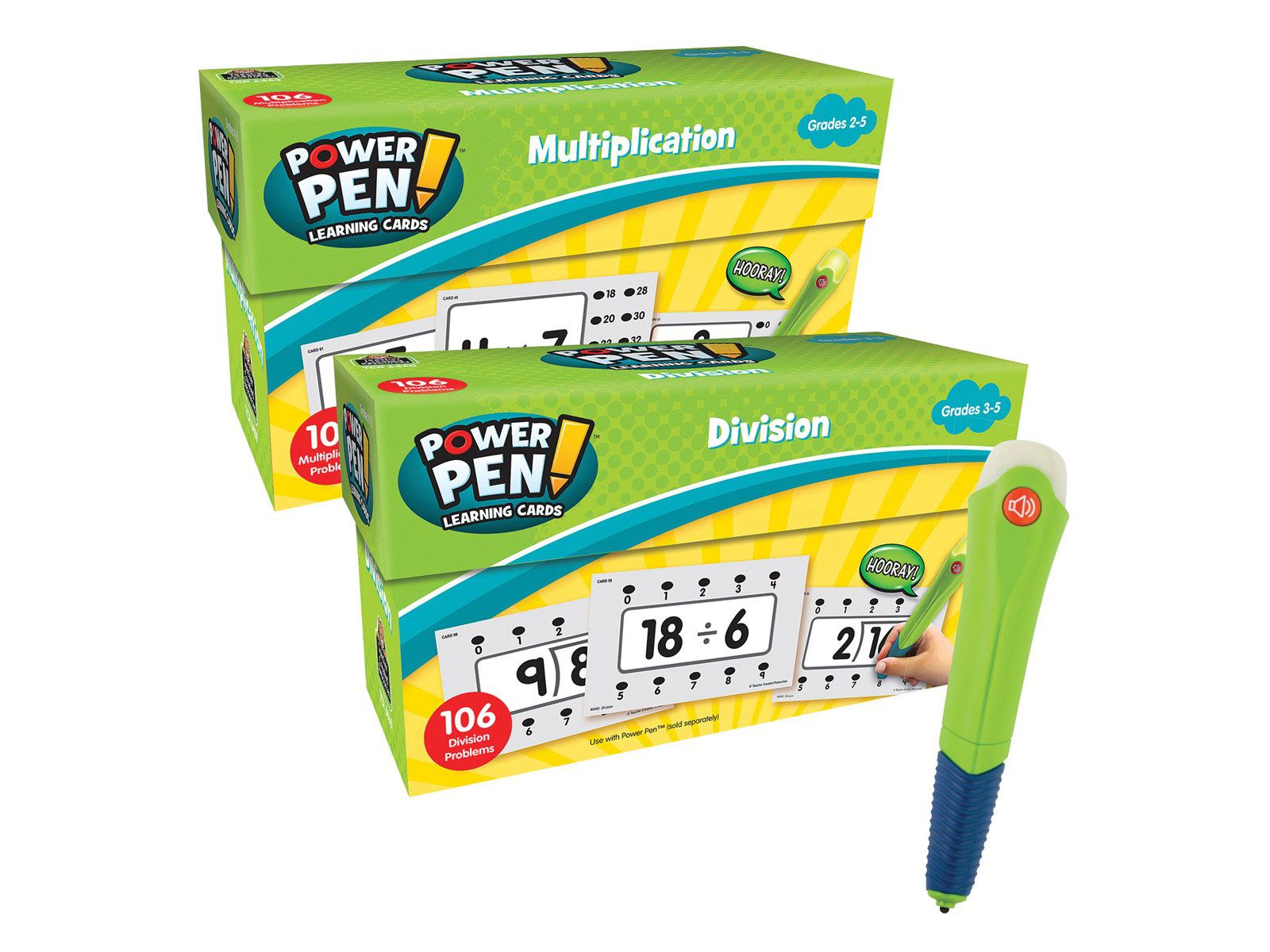 Карточки для обучения математике Teacher Created Resources Power Pen Multiplication, Division and Pen