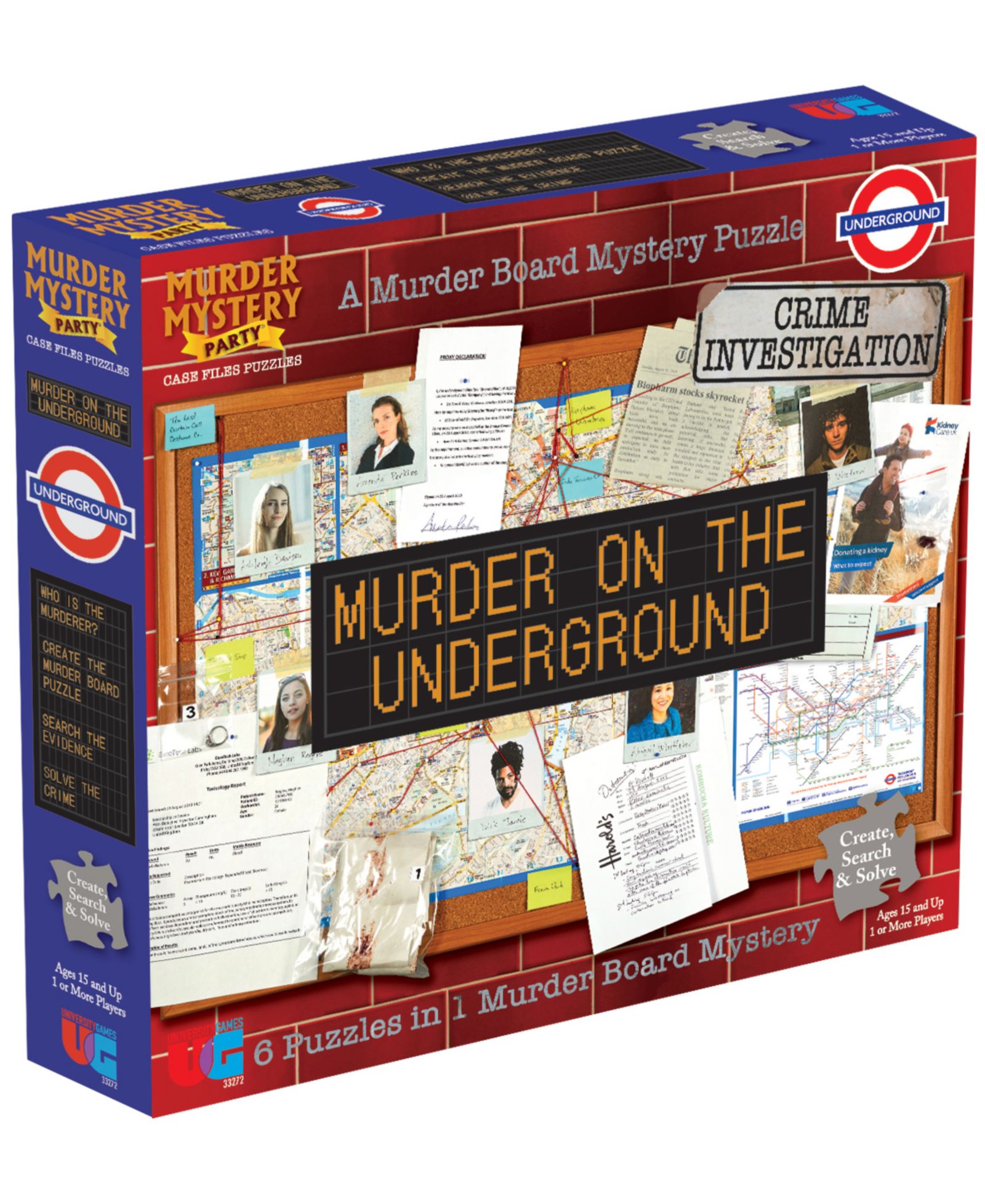 University Games Murder Mystery Party Case Files Murder on the Underground пазл, 100 штук