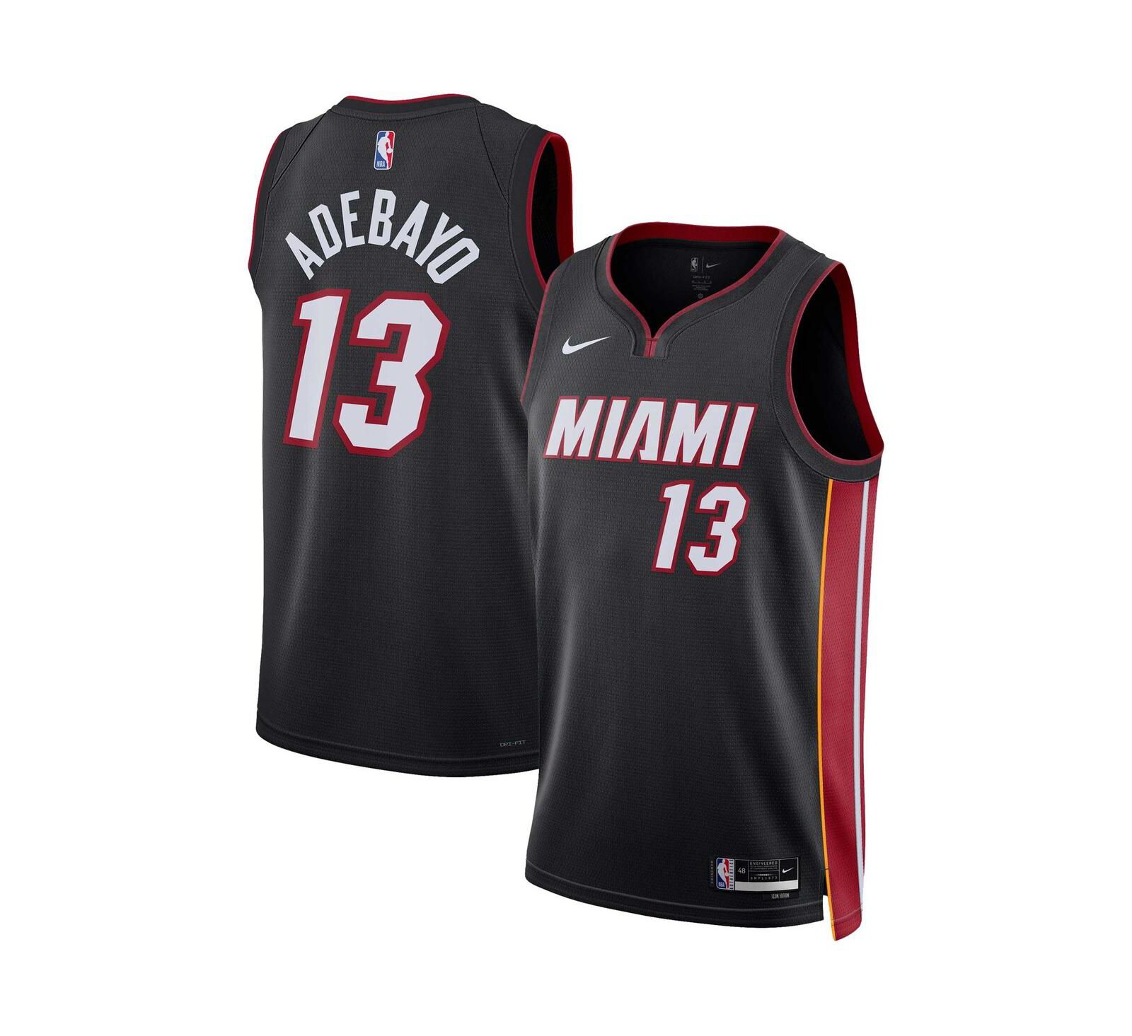 Men's and Women's Nike Bam Adebayo Black Miami Heat Swingman Jersey - Icon Edition