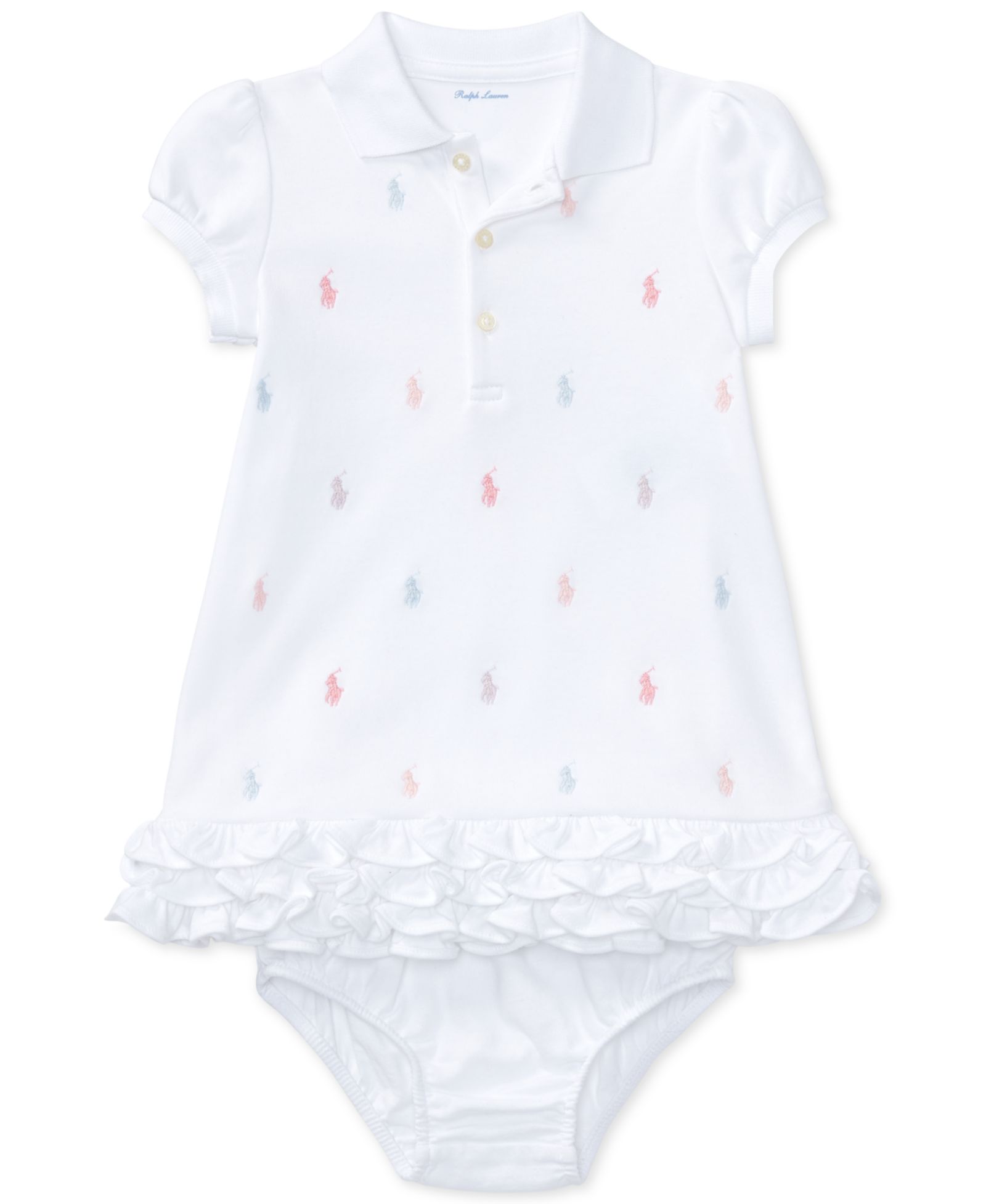Платье Polo Ralph Lauren Baby Girls Ruffled Pony Printed Polo