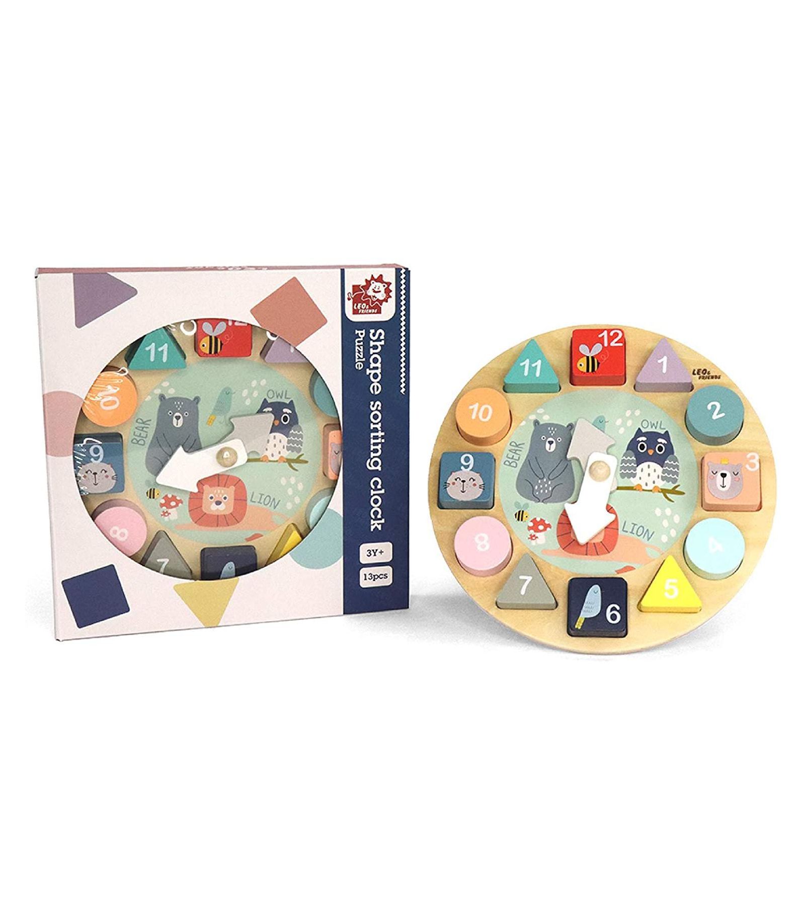 Часы-сортировщик Leo & Friends Shape Sorting Clock