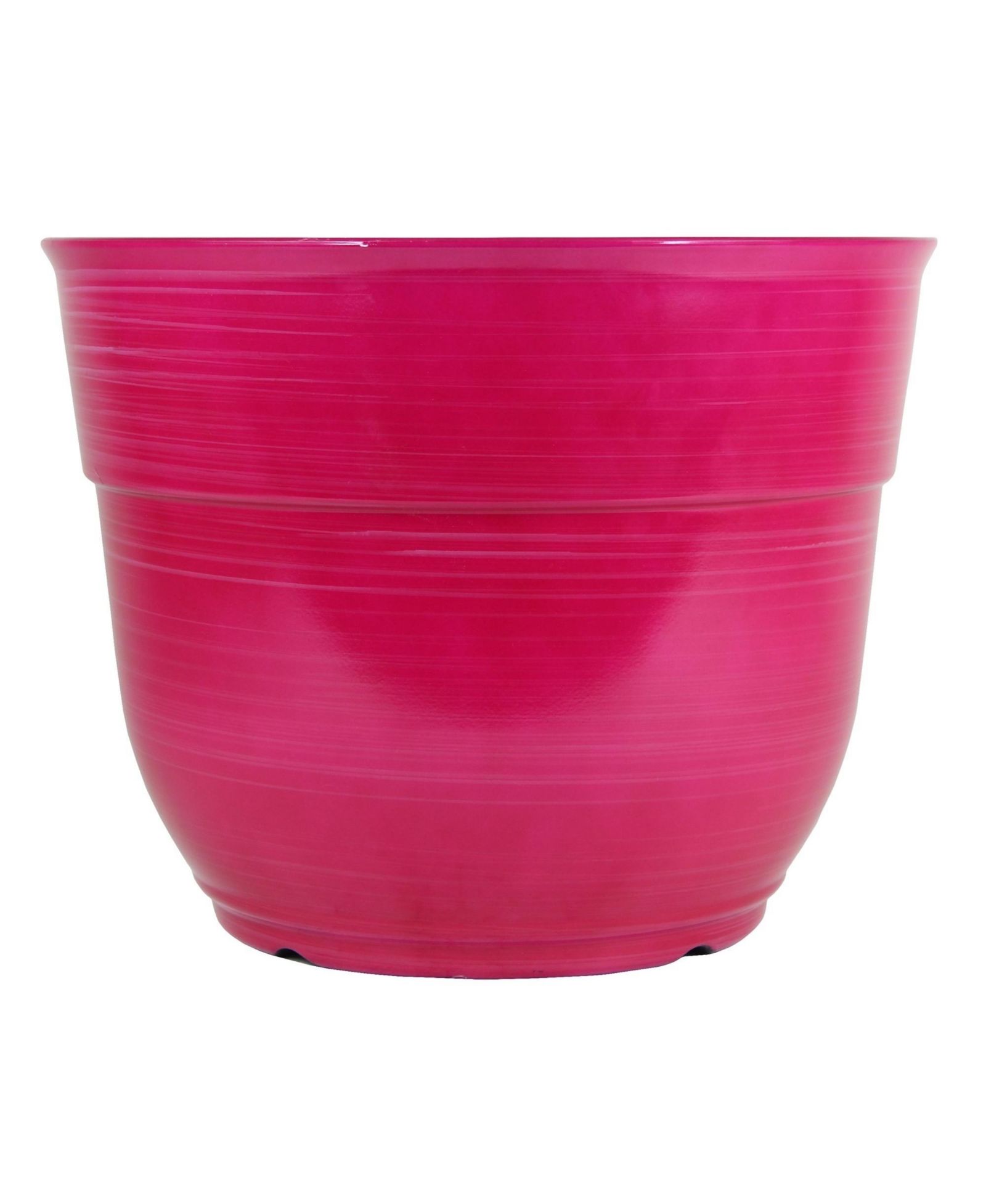 Большой пластиковый горшок Garden Elements Glazed Brushed Happy, розовый, 15 Inch