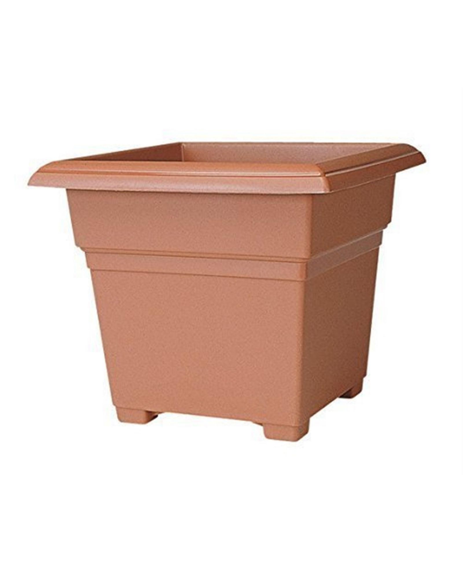 Декоративный пластиковый горшок Novelty Square Flower Light Terracotta 18"