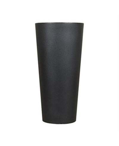 Высокий круглый пластиковый кашпо Tusco Products Cosmopolitan Black, 26 Inch