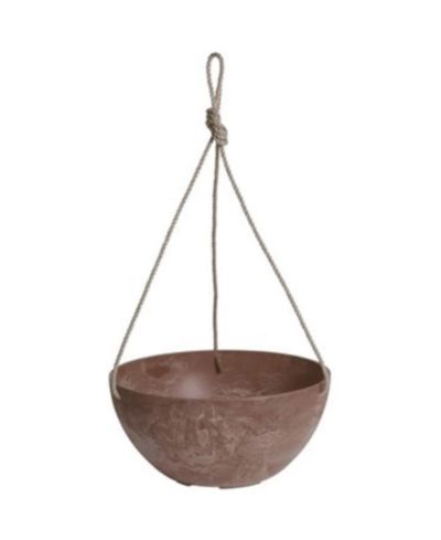 Novelty Artstone Hanging Bowl Planter/Flower Pot, Rust, 12"