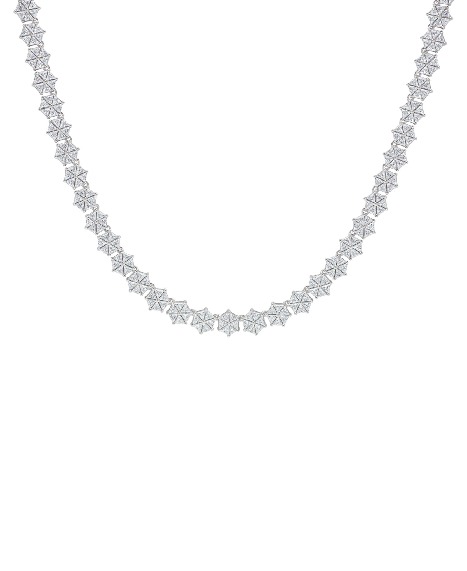 Ожерелье Macy's Fine Silver Plated Cubic Zirconia Hexagon