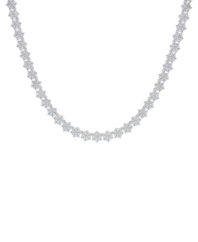 Ожерелье Macy's Fine Silver Plated Cubic Zirconia Hexagon