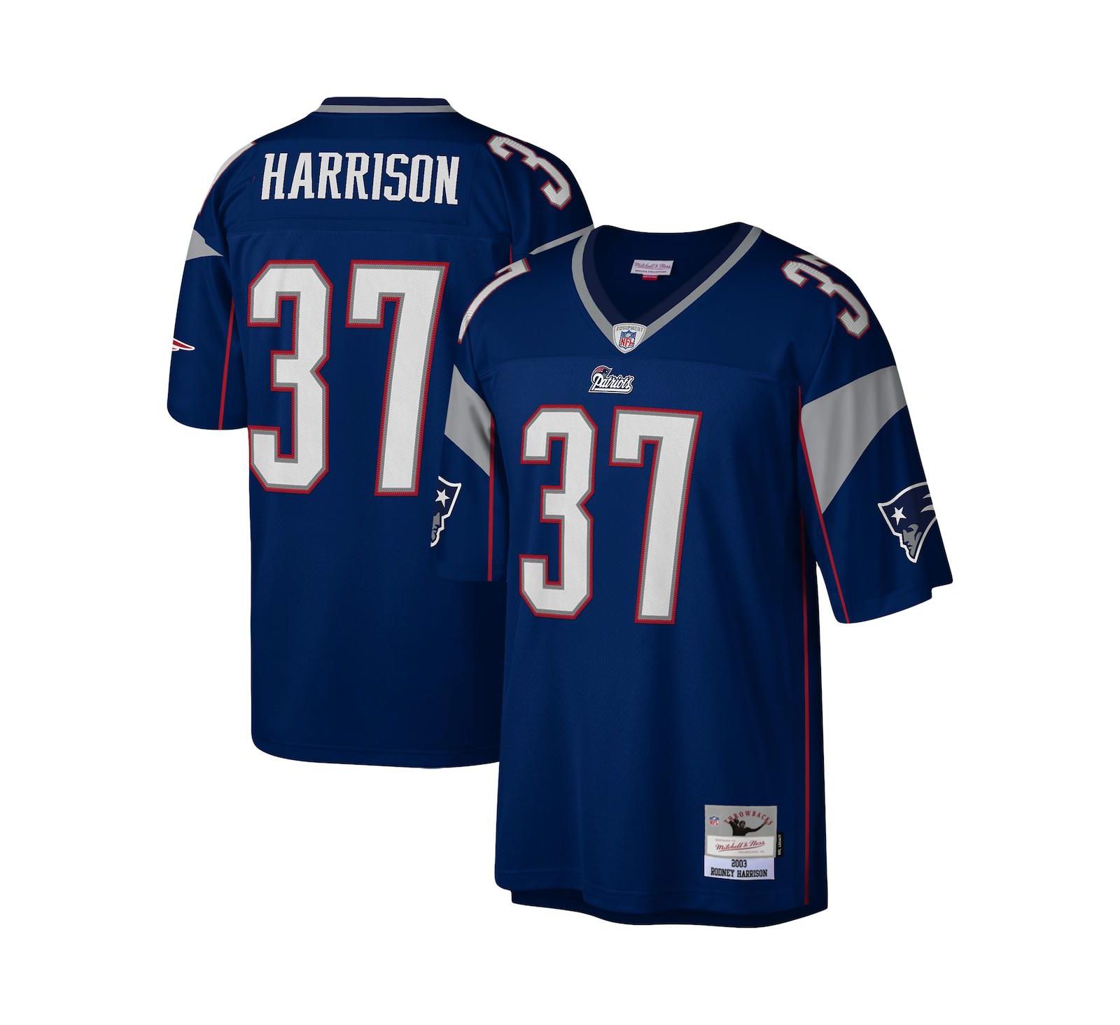 Мужская реплика джерси Mitchell & Ness Rodney Harrison Navy New England Patriots Legacy