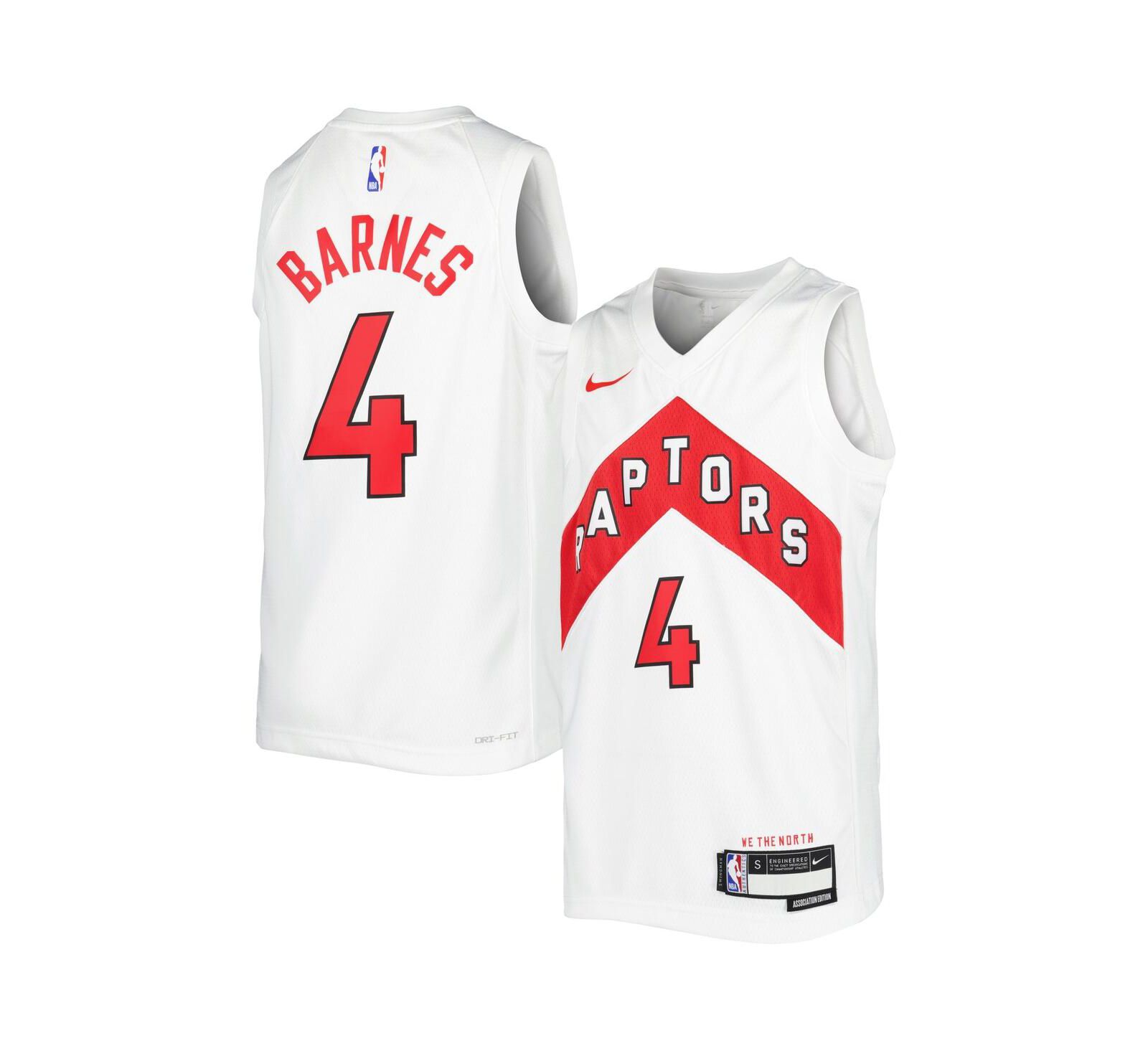 Детская джерси Nike Scottie Barnes White Toronto Raptors Association Edition