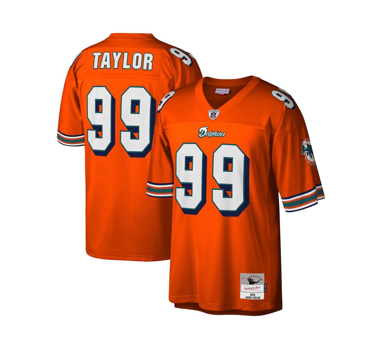 Мужская джерси Mitchell & Ness Jason Taylor Miami Dolphins 2004 Retired Player Replica
