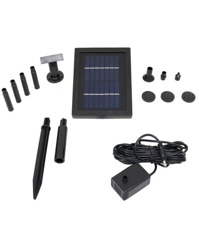 Outdoor 1.3 Watt Solar Pump and Panel Bird Bath Fountain Kit with 5 Spray Heads - 40 GPH - 24"