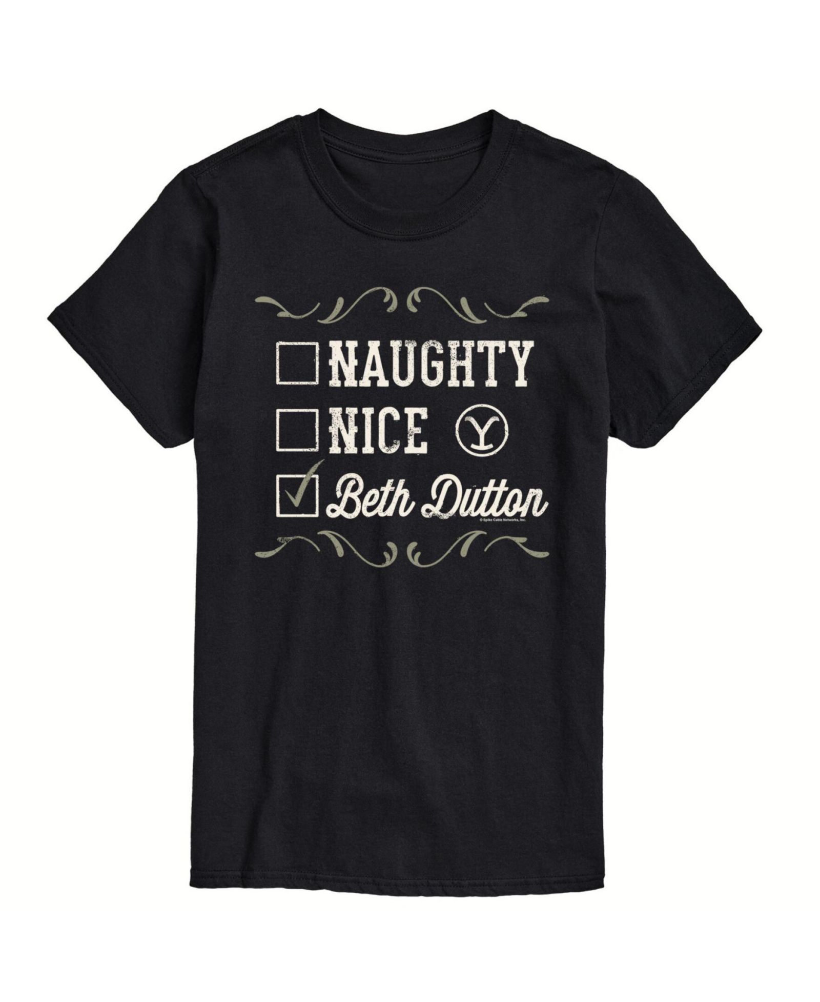 AIRWAVES Men's Yellowstone Naughty Nice Beth Dutton T-shirt