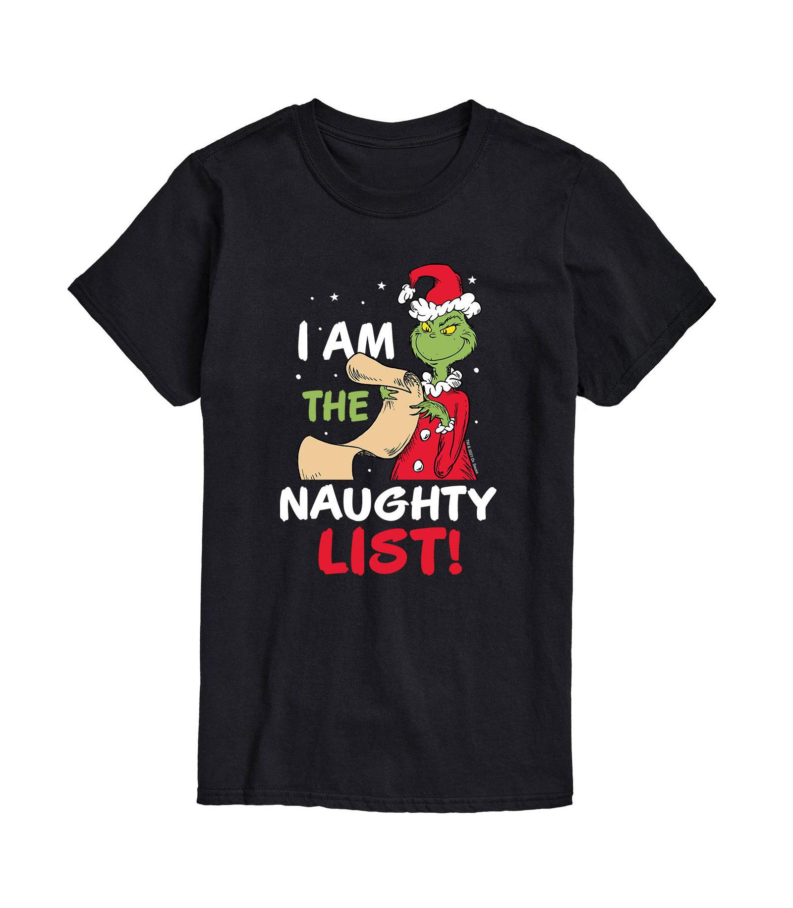 AIRWAVES Men's Dr. Seuss The Grinch Naughty List Graphic T-shirt