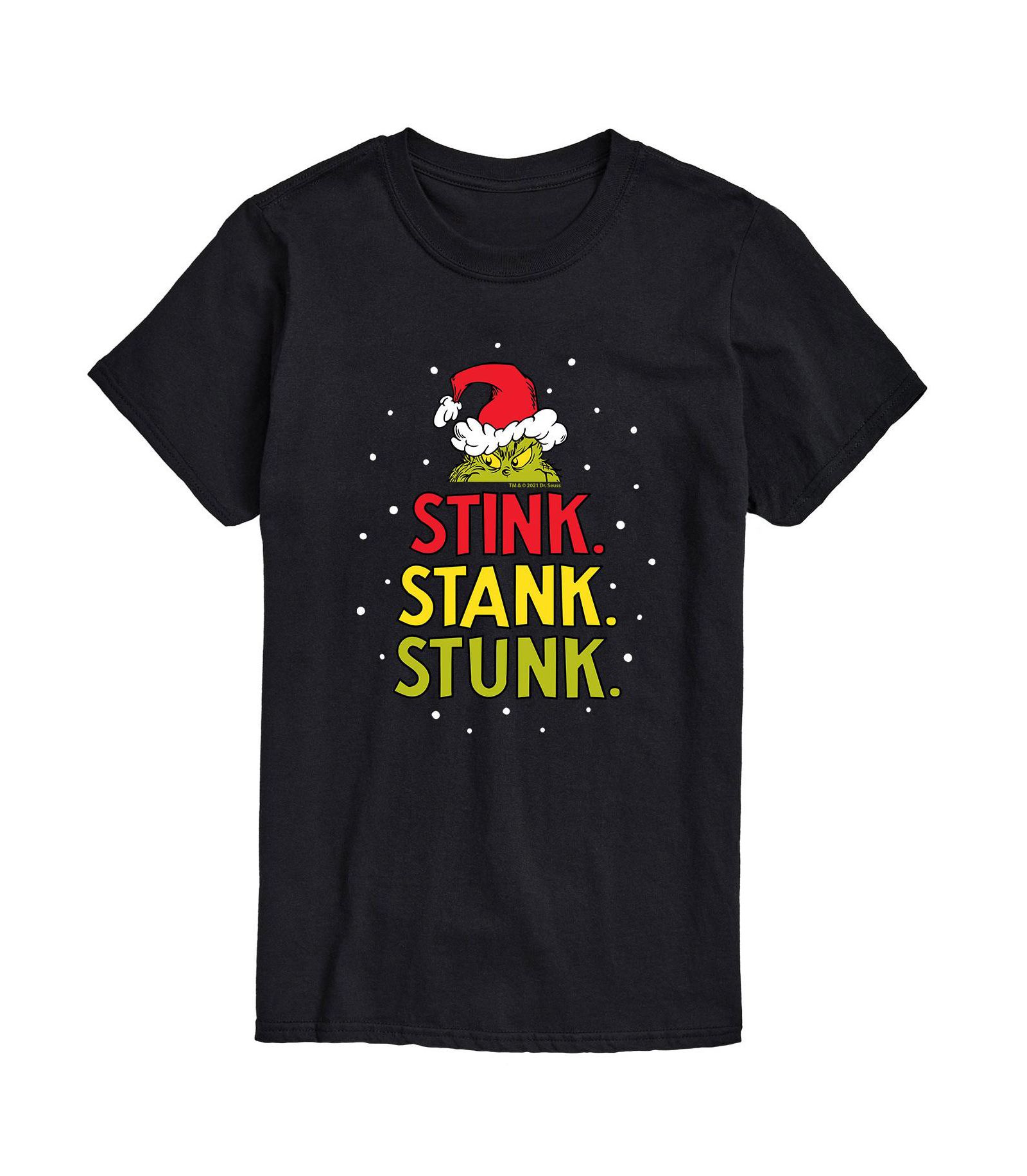 AIRWAVES Men's Dr. Seuss The Grinch Stink Stank Stunk Graphic T-shirt