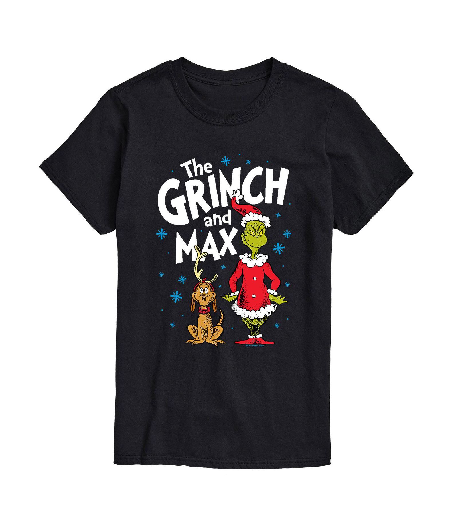 AIRWAVES Men's Dr. Seuss The Grinch and Max Graphic T-shirt